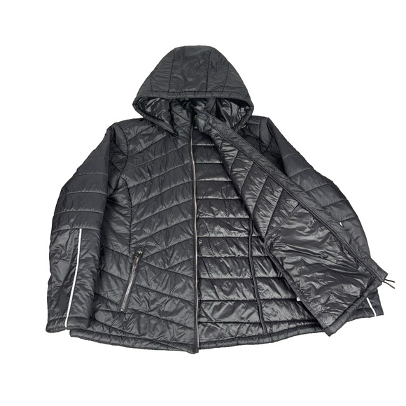 Y2K Free Country Black Down Puffer Jacket Women's XL Quilted Warm - Picture 2 of 8